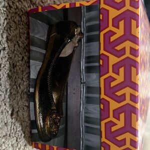 Tory Burch Gold Reva Flats